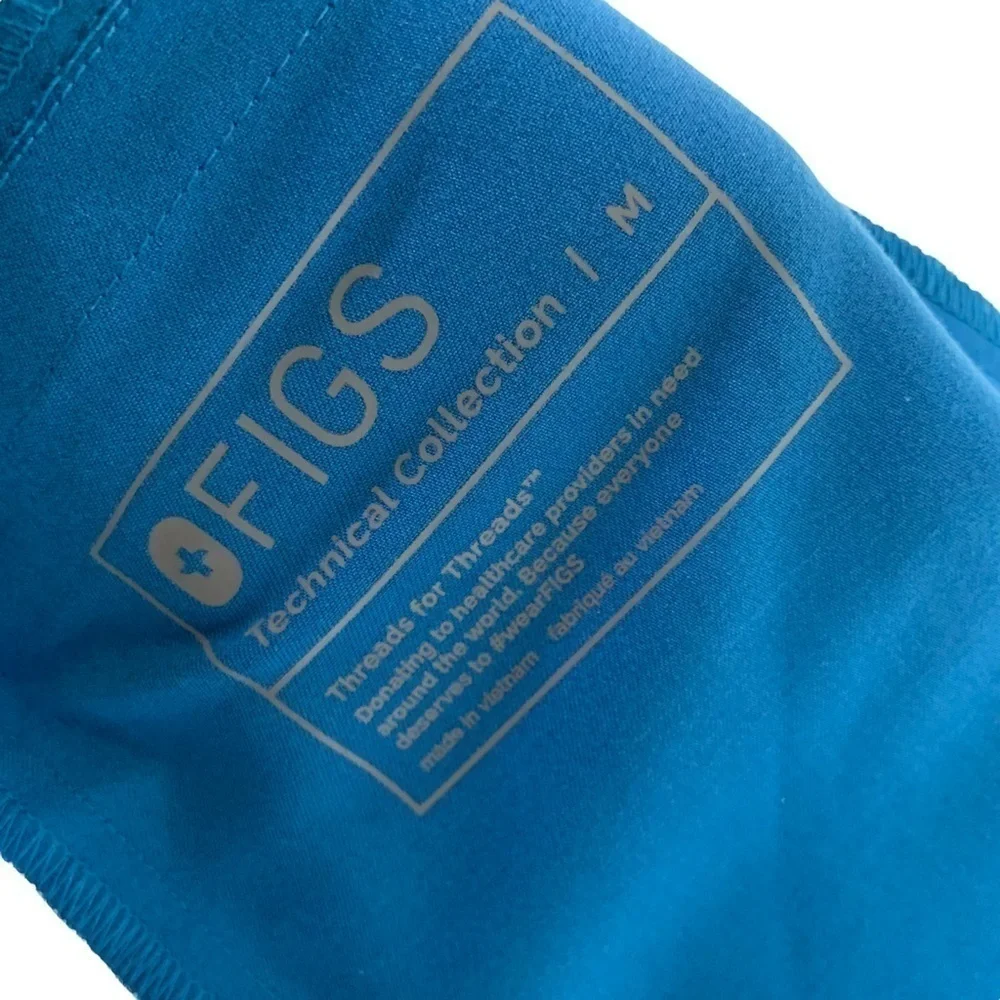 FIGS Technical Collection Mens Axim Cargo Scrub Pants Sz Medium Blue Drawstring